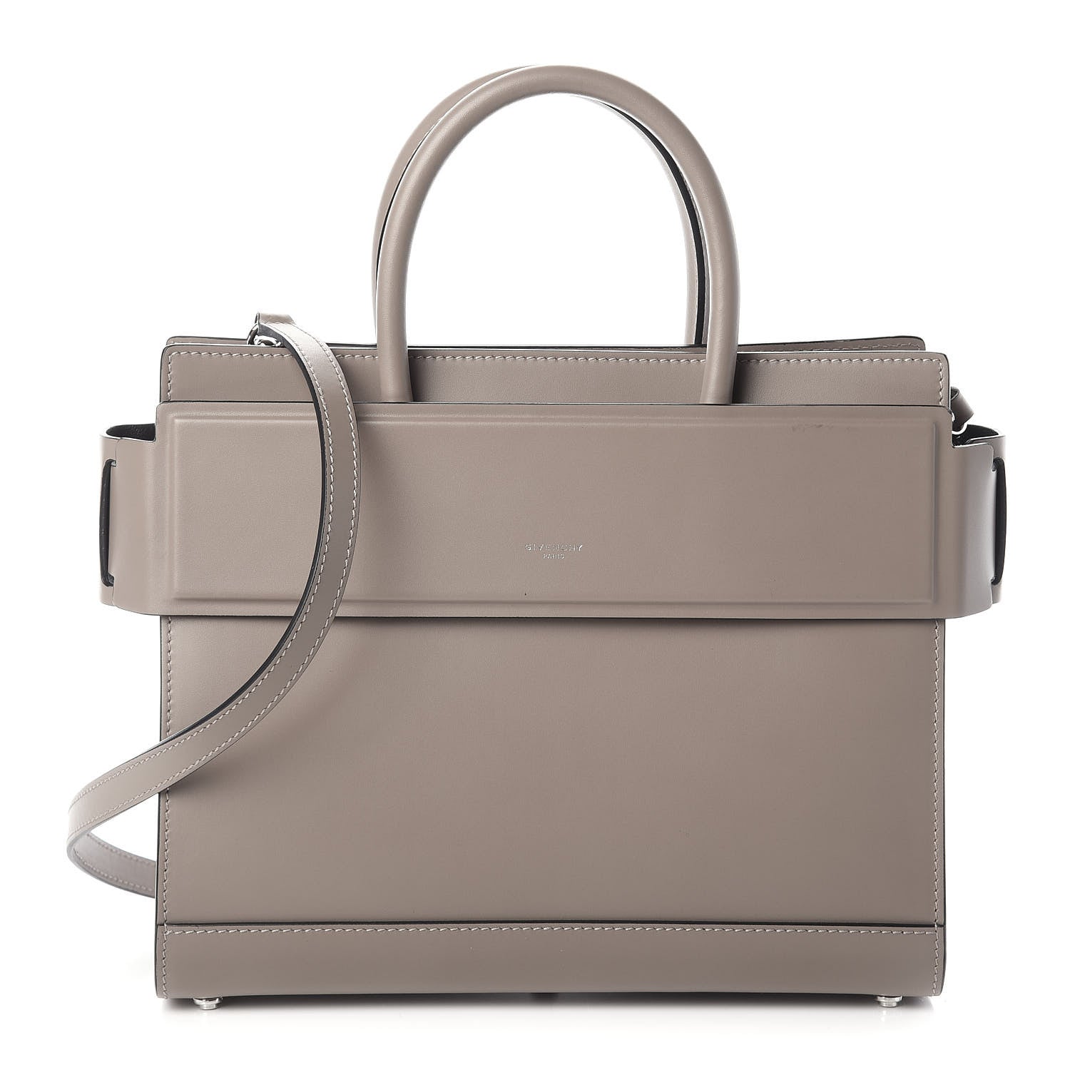 Givenchy Smooth Calfskin Small Horizon Satchel Mastic 1 of 8
