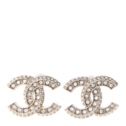 Chanel Crystal CC Earrings Gold 1 of 5