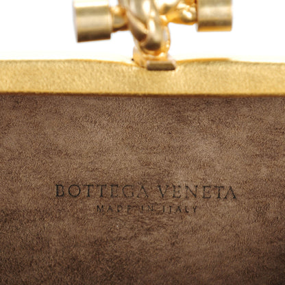 Bottega Veneta Gilded Waxed Leather Knot Clutch Gold White 6 of 6