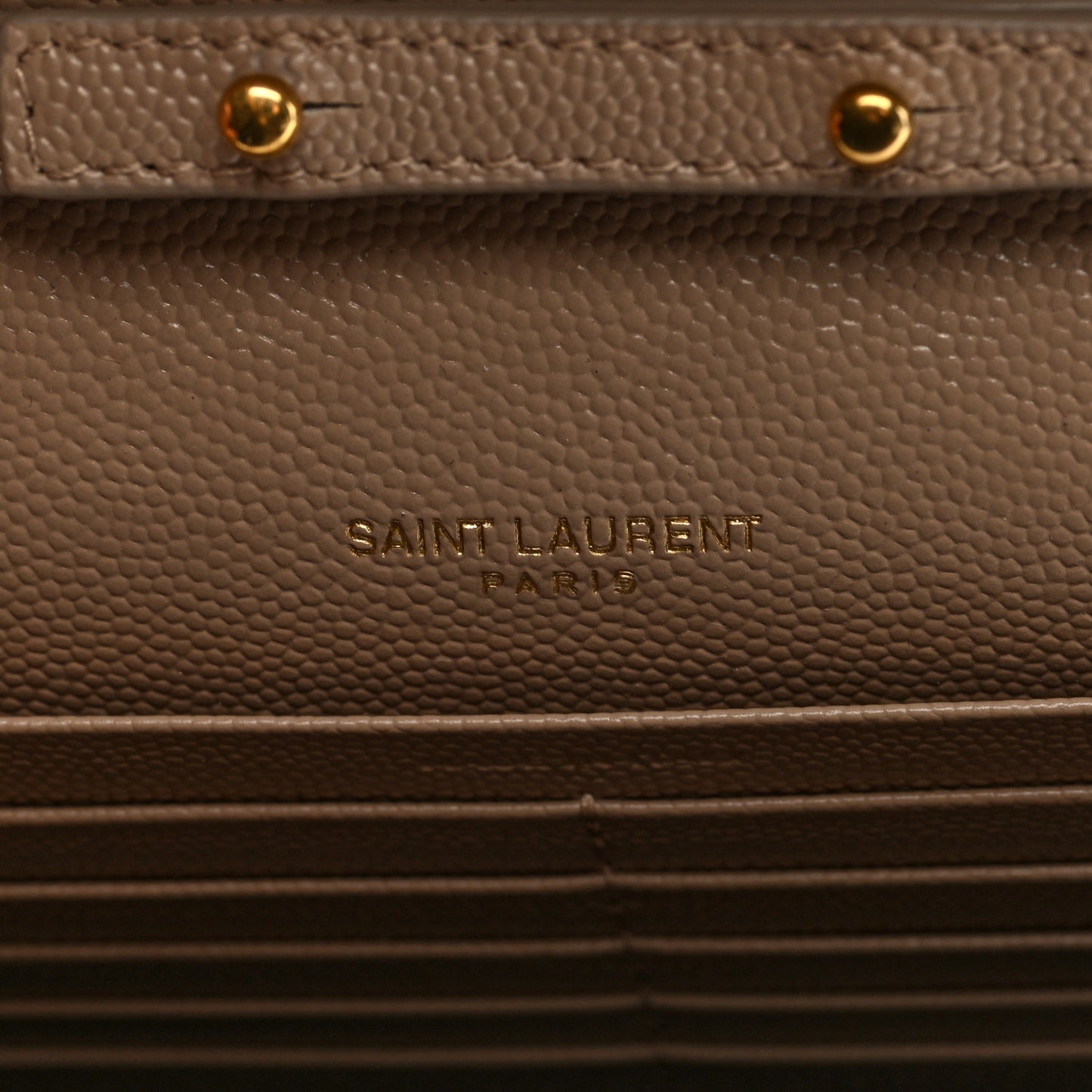 Grain De Poudre Matelasse Chevron Monogram Chain Wallet Dark Beige