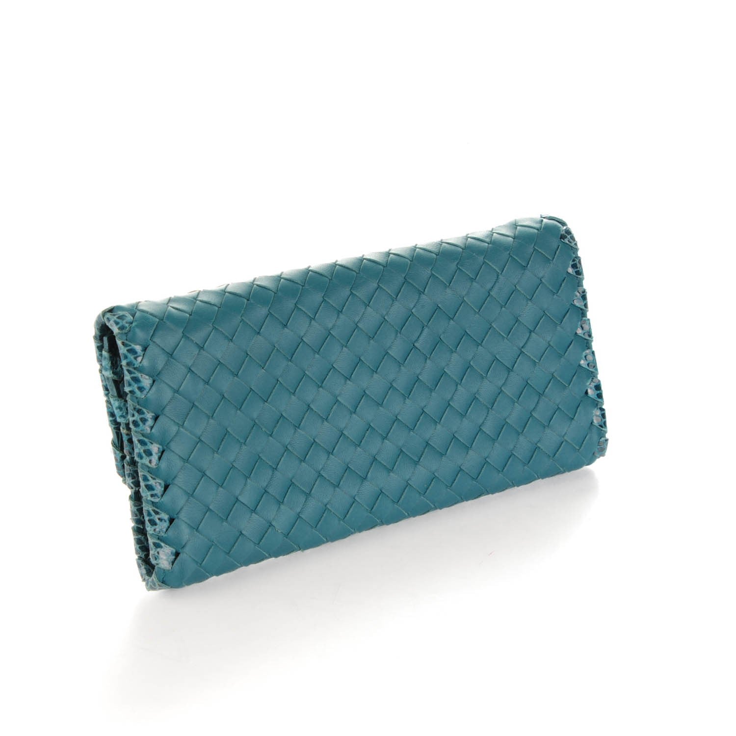 Bottega Veneta Nappa Ayers Intrecciato Continental Wallet Teal 3 of 7