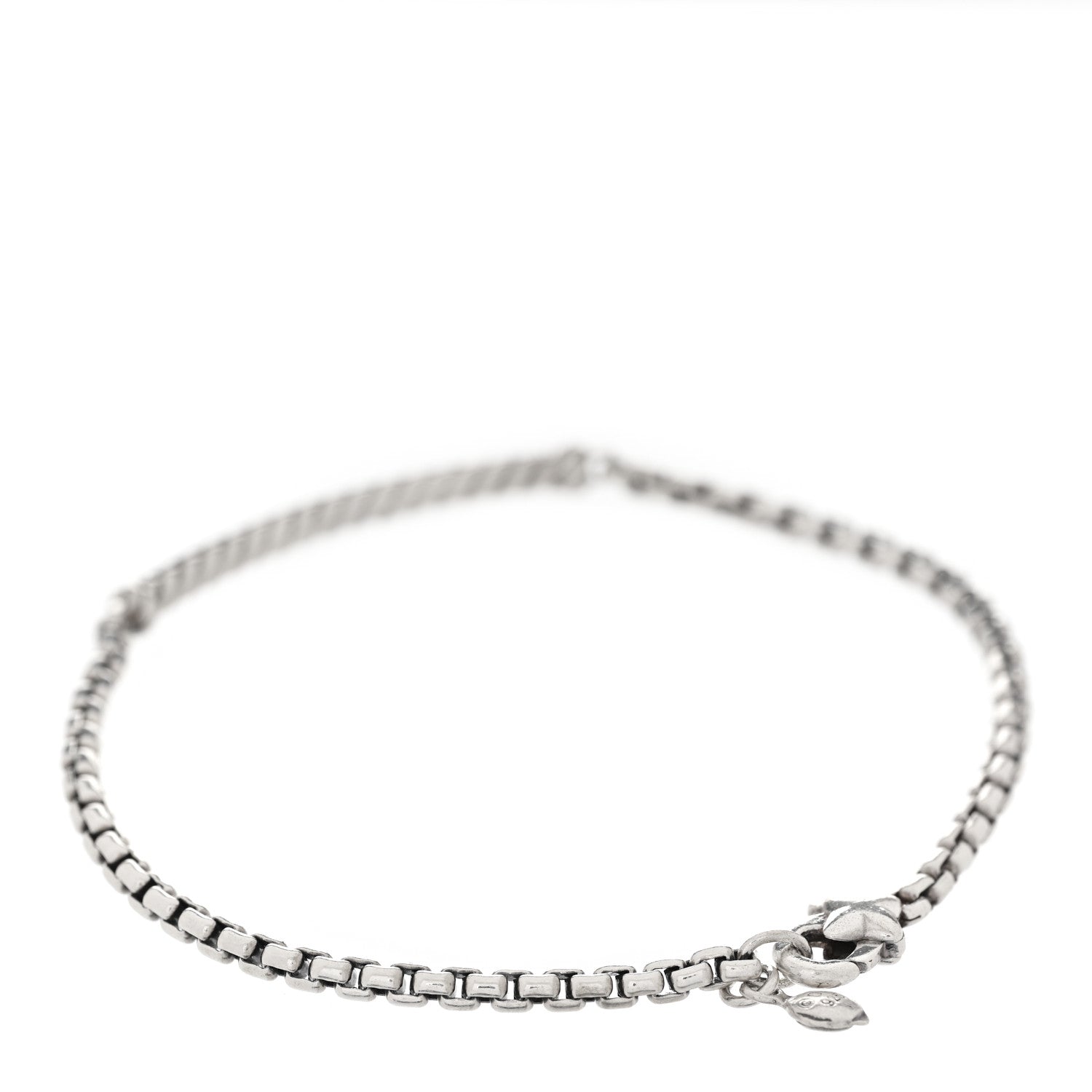 David Yurman Sterling Silver Black Diamond Petite Pave Metro Bar Bracelet 2 of 3