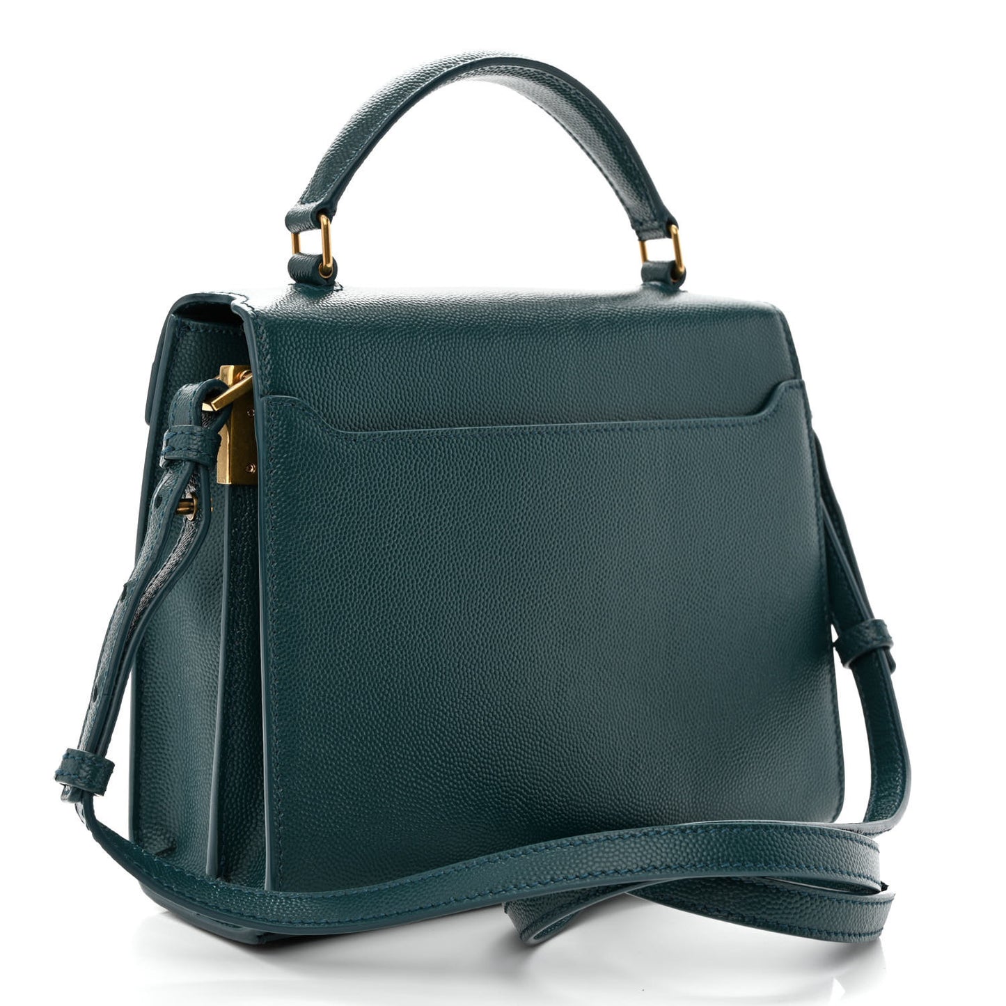 Grain de Poudre Mini Classic Monogram Cassandra Top Handle Teal