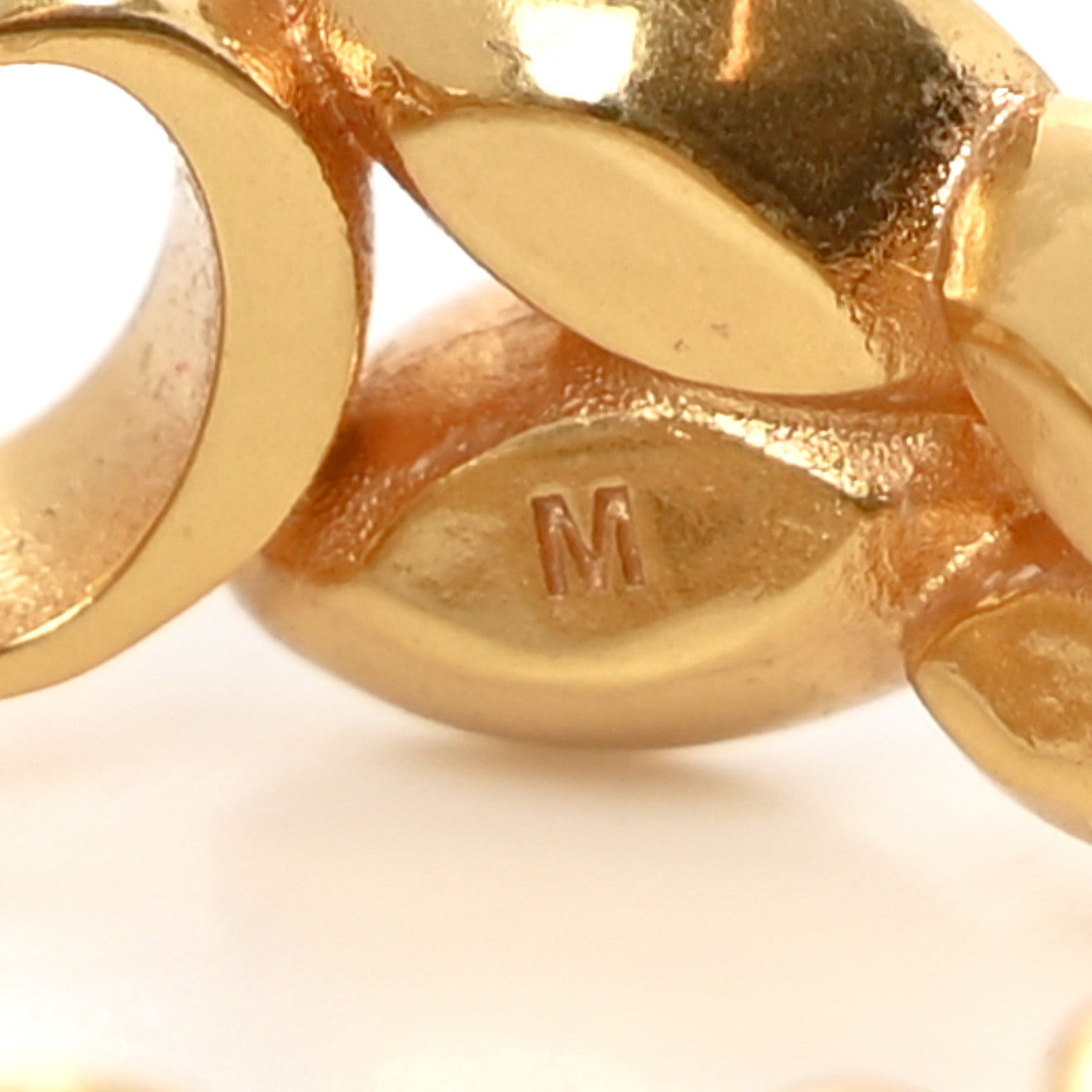 Christian Dior Metal Crystal CD Chain Ring Gold 5 of 5