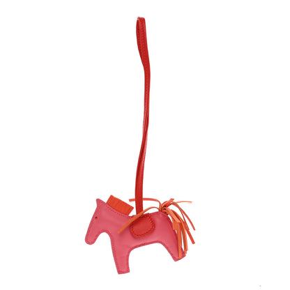 Hermes Milo Lambskin Grigri Rodeo Horse Bag Charm PM Rose Azalee Orange Poppy Rouge Indien 1 of 4