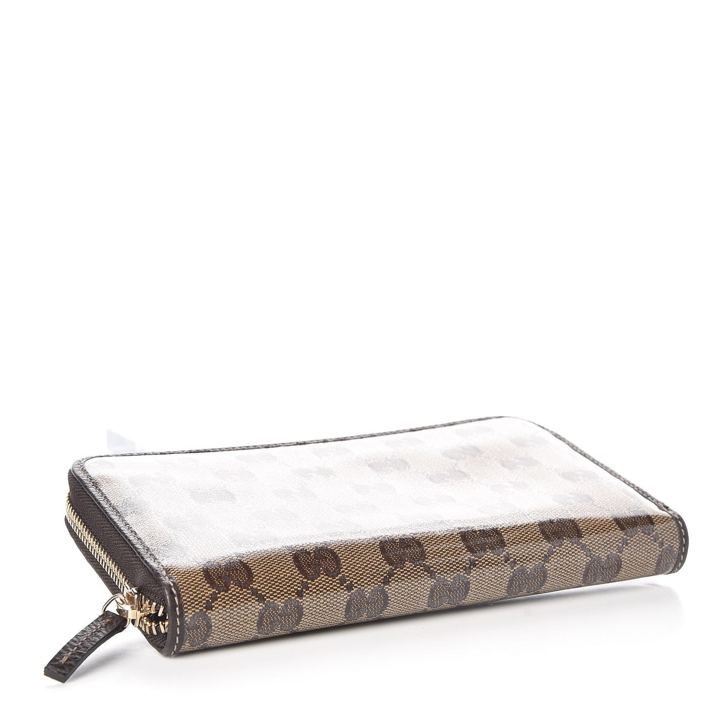 Crystal Monogram Zip Around Wallet Brown