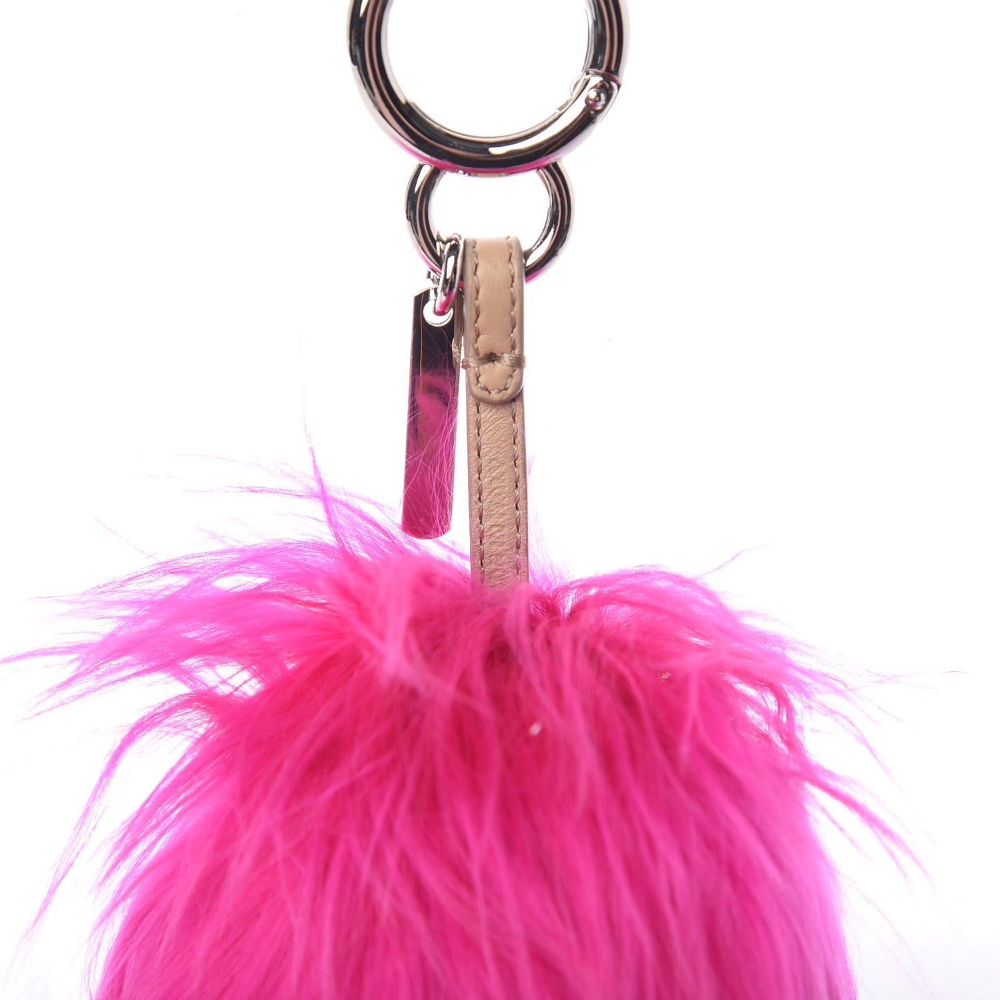 Alpaca Mink Fur Crystal Faces Micro Bag Bug Charm Fuchsia