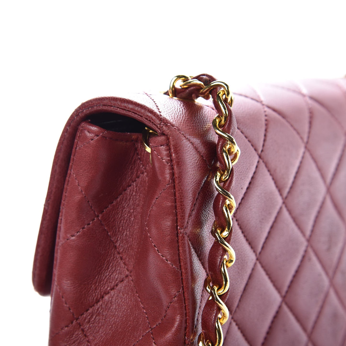 Lambskin Quilted Mini Square Flap Bordeaux
