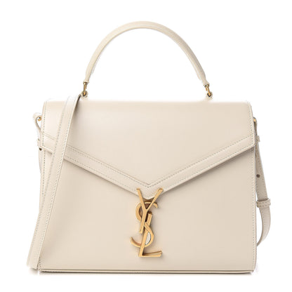 Saint Laurent Smooth Calfskin Medium Classic Monogram Cassandra Top Handle Crema Soft Rouge Legion 1 of 11
