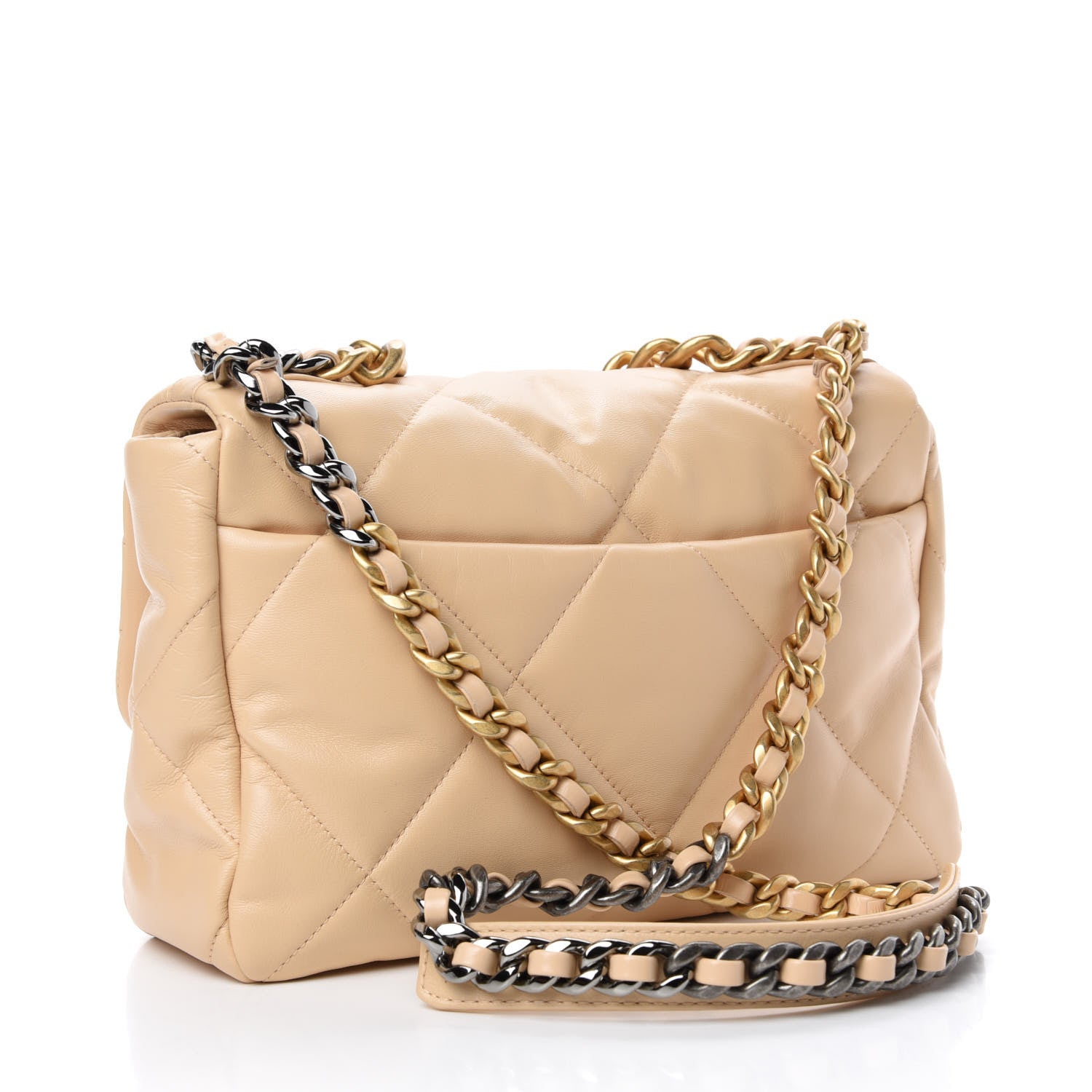 Chanel Lambskin Quilted Large 19 Flap Beige 3 of 11
