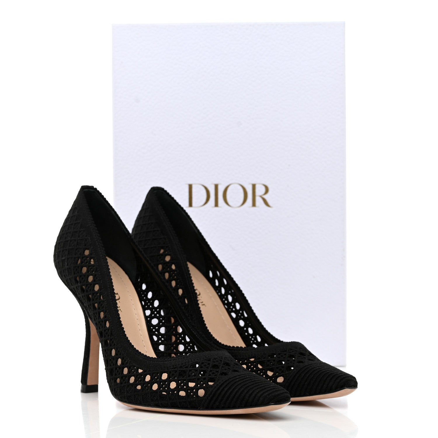 Christian Dior Mesh Cotton Cannage Dior Capture 100mm Pumps 37 Black 10 of 10