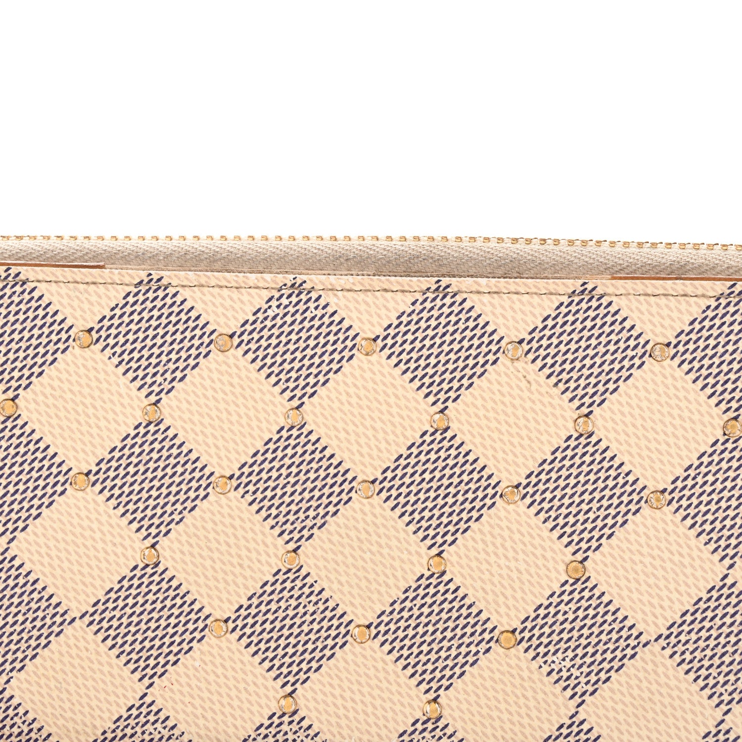Louis Vuitton Damier Azur Studded Clemence Wallet Rose Ballerine 5 of 8
