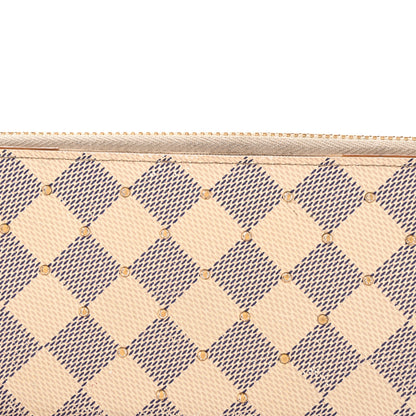 Louis Vuitton Damier Azur Studded Clemence Wallet Rose Ballerine 5 of 8