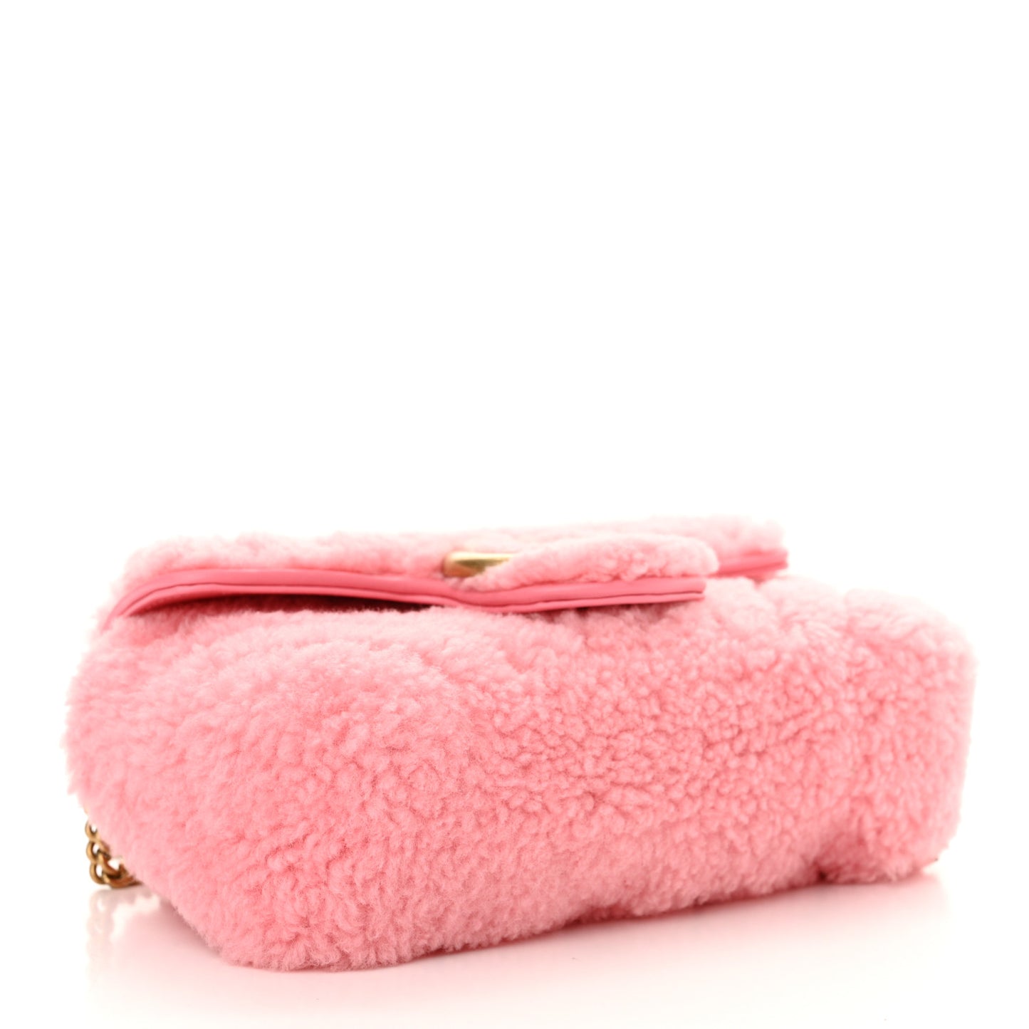 Shearling Matelasse Super Mini GG Marmont Shoulder Bag Lotus Pink