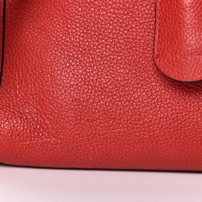 Alexander McQueen Pebbled Calfskin Small Skull Padlock Zip Around Tote Red 19 of 22