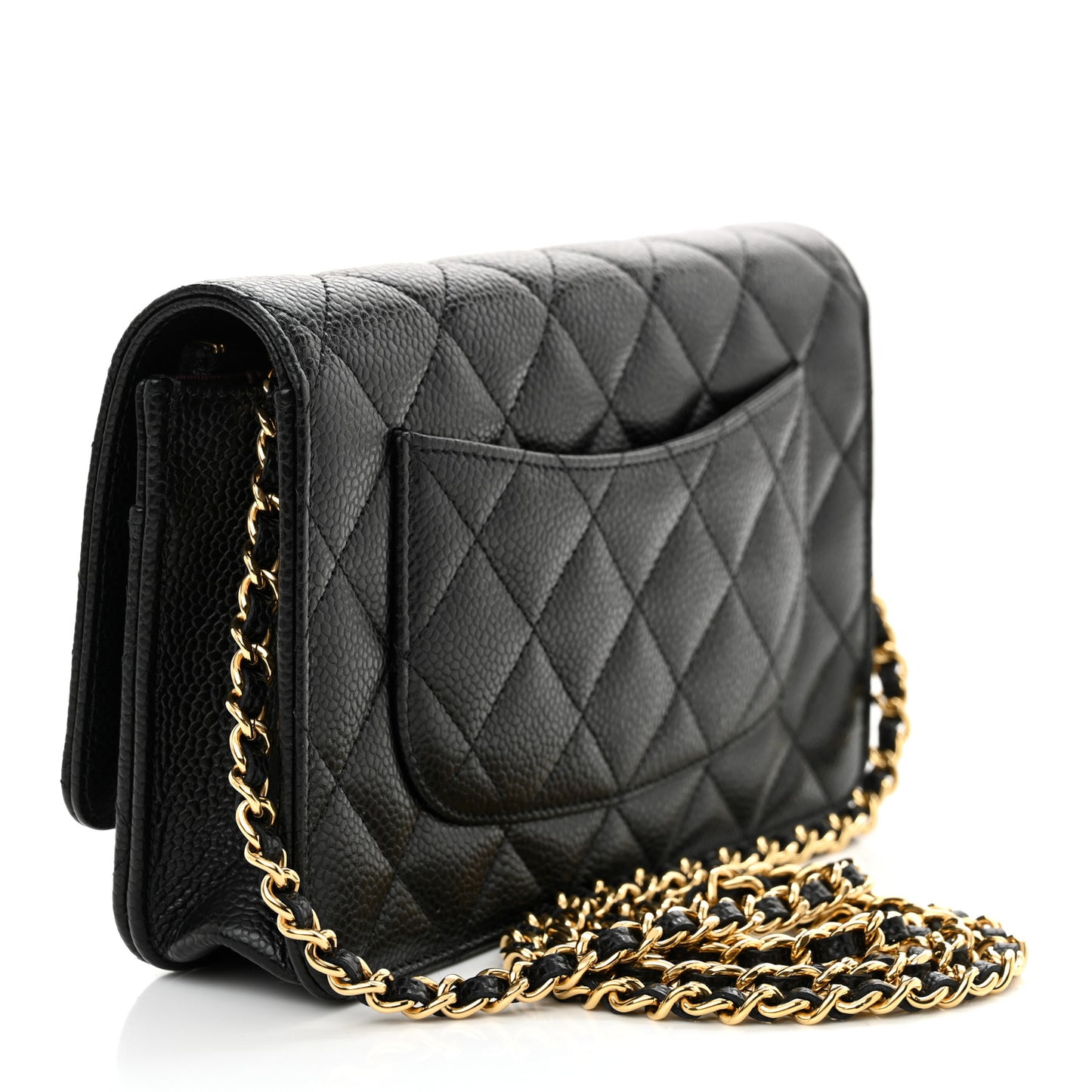 Caviar Quilted CC Turnlock Wallet On Chain WOC Black