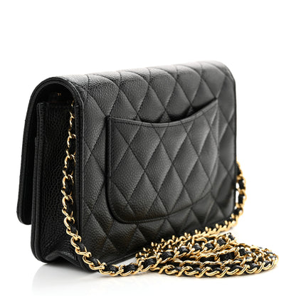 Chanel Caviar Quilted CC Turnlock Wallet On Chain WOC Black 3 of 12
