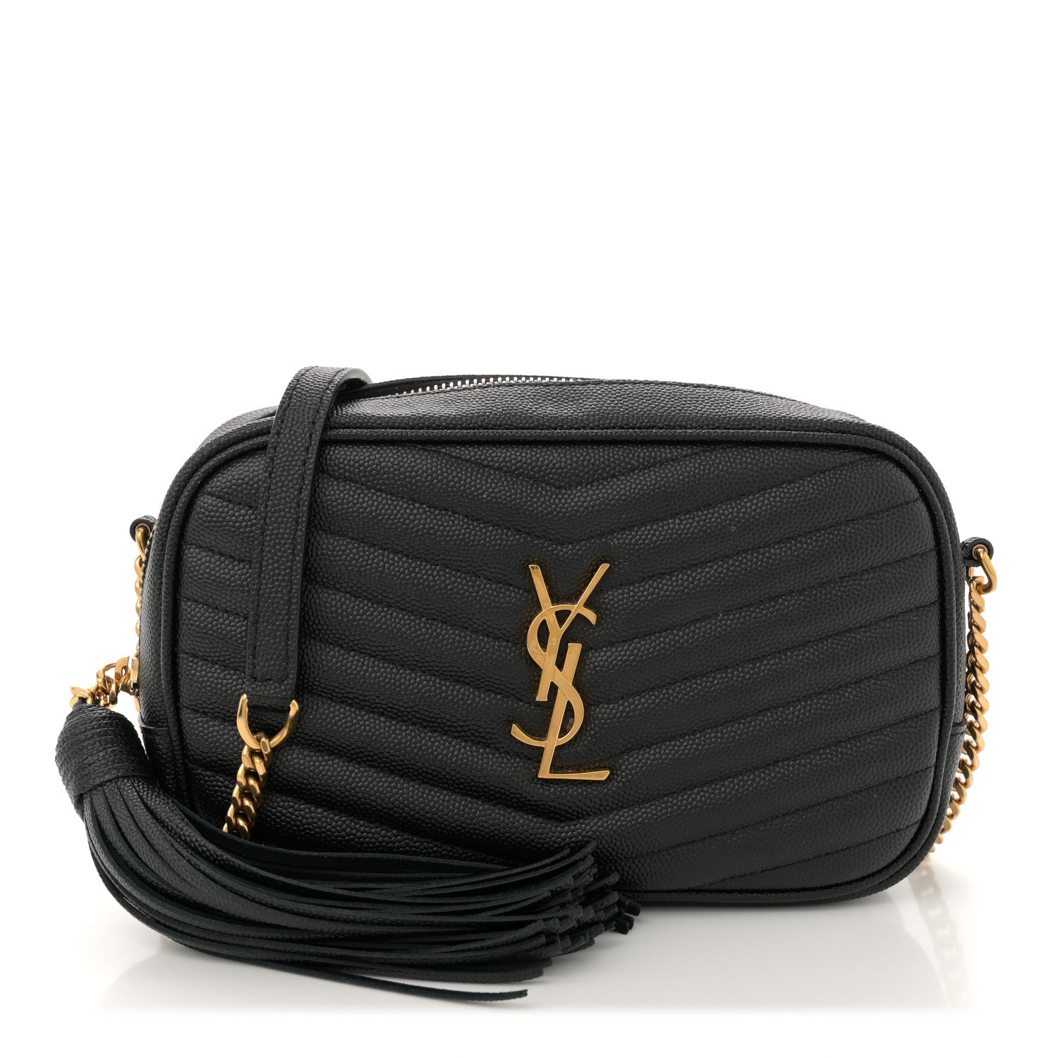 Saint Laurent Grain De Poudre Matelasse Monogram Mini Lou Camera Bag Black 1 of 11