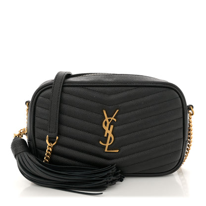 Saint Laurent Grain De Poudre Matelasse Monogram Mini Lou Camera Bag Black 1 of 11