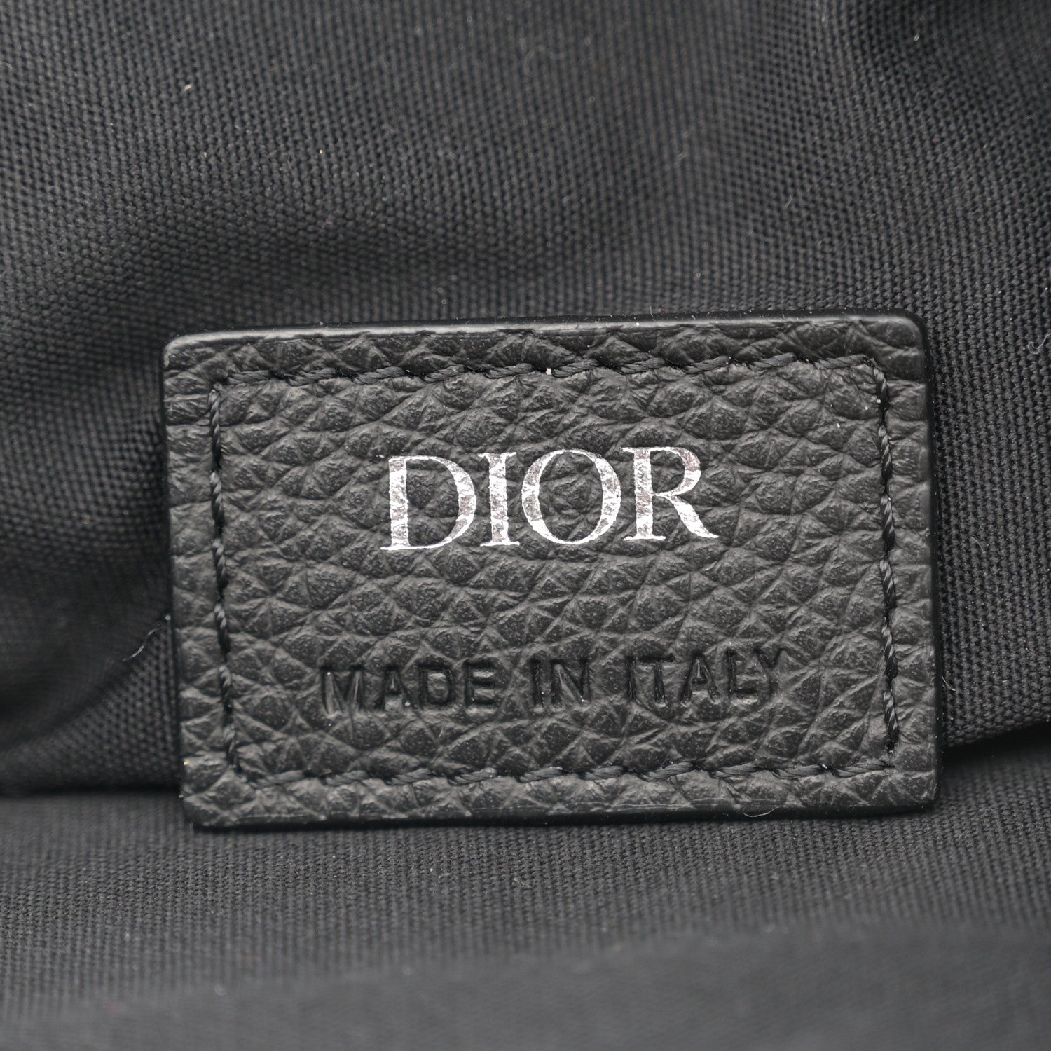 Christian Dior Grained Calfskin Mens Saddle Bag Black 6 of 13