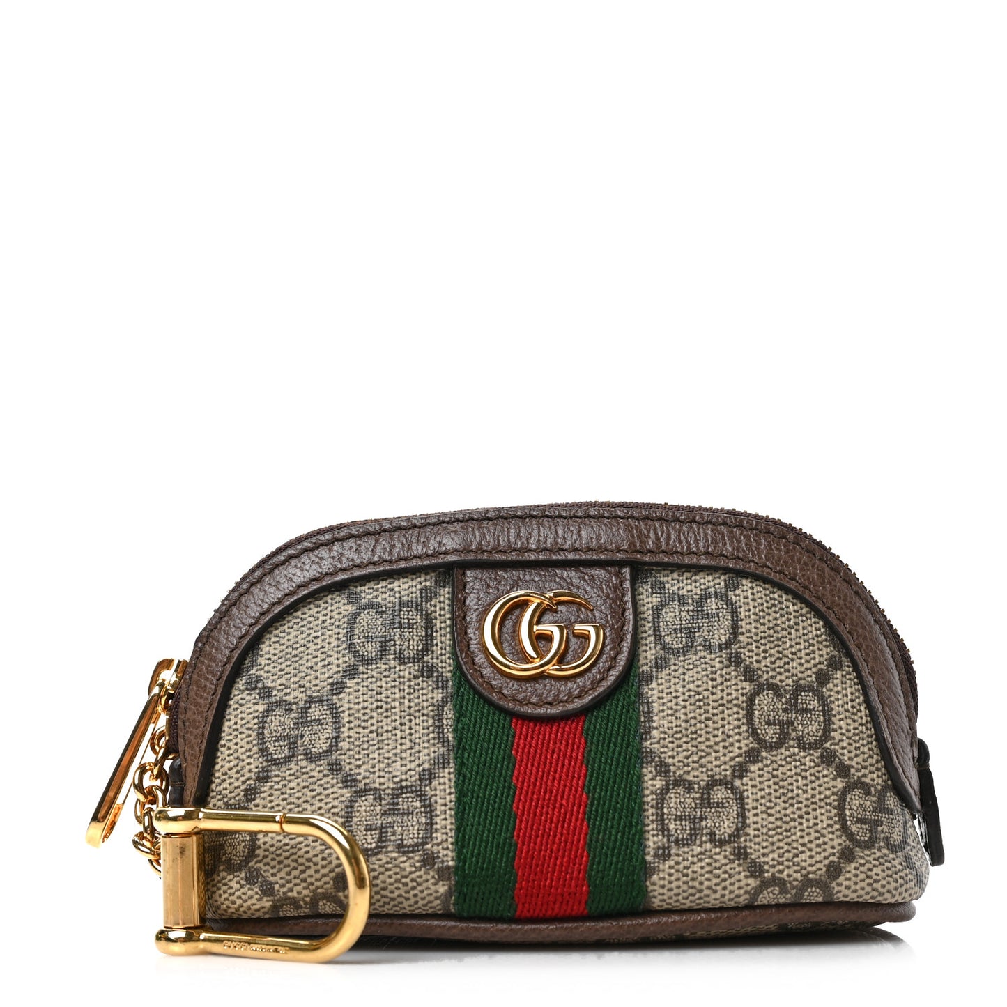 GG Supreme Monogram Web Ophidia Dome Key Pouch Beige New Acero
