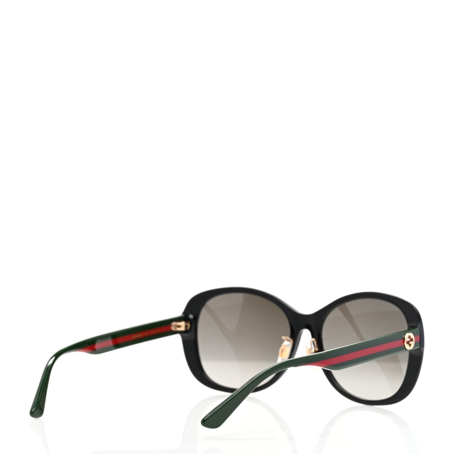 Gucci Acetate Round Eye GG Web Sunglasses GG0849SK Black Red Green 4 of 8