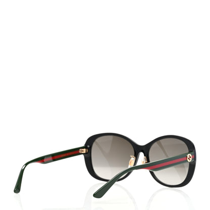 Gucci Acetate Round Eye GG Web Sunglasses GG0849SK Black Red Green 4 of 8