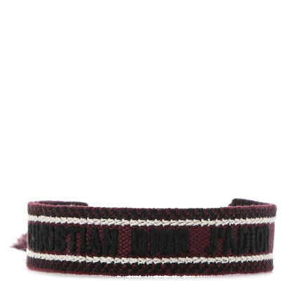 Christian Dior Woven Cotton J'Adior Friendship Bracelet Burgundy 1 of 4