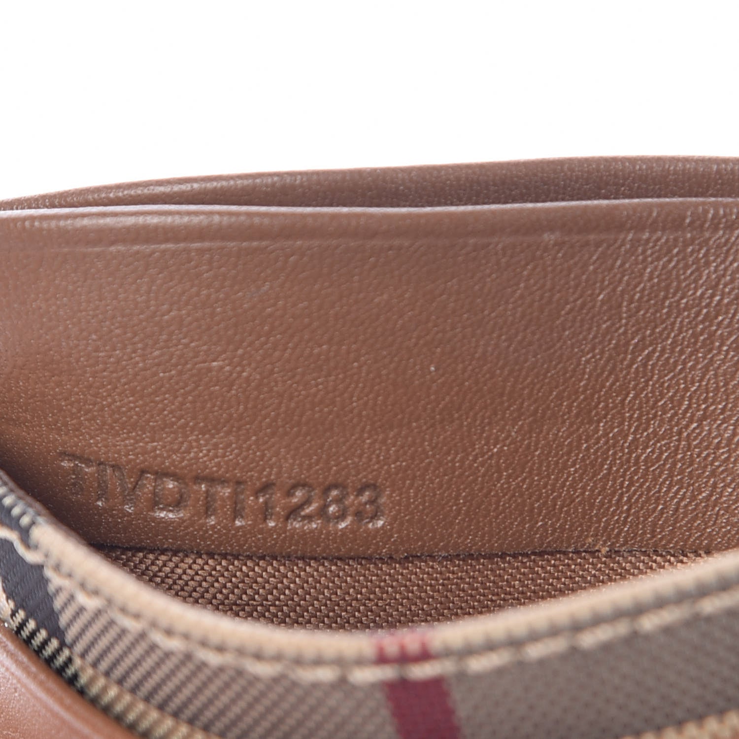 Burberry Calfskin Horseferry Check Izzy Card Case Tan 7 of 7