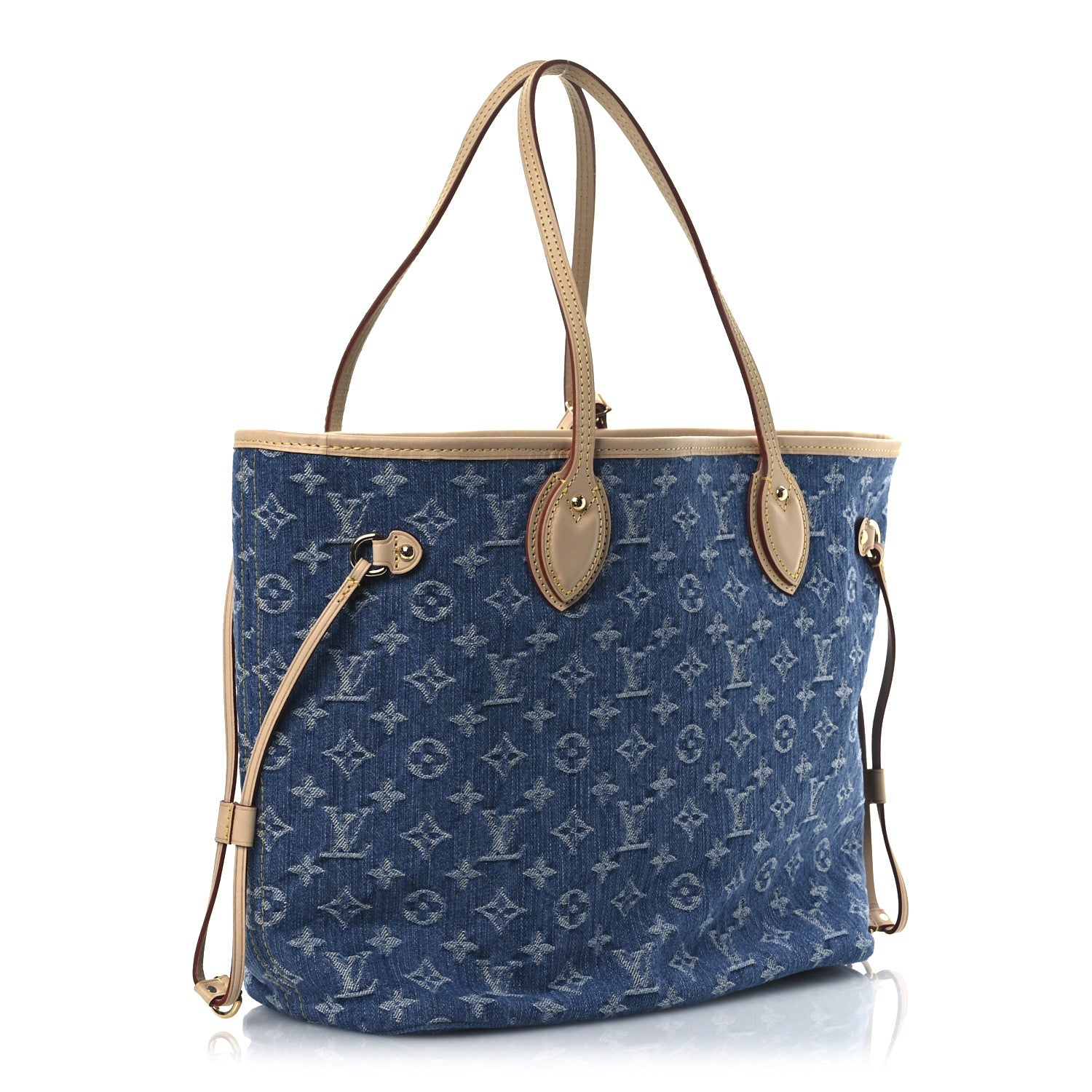 Louis Vuitton Monogram Denim Neo Neverfull MM Blue 4 of 10