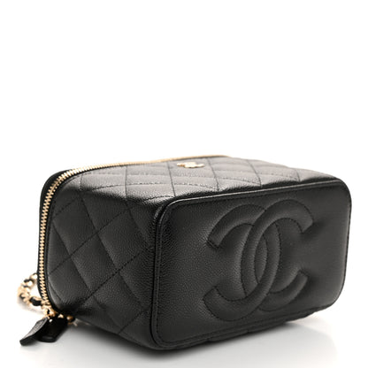 Chanel Caviar Quilted Small Vanity Case With Chain Black 4 of 11