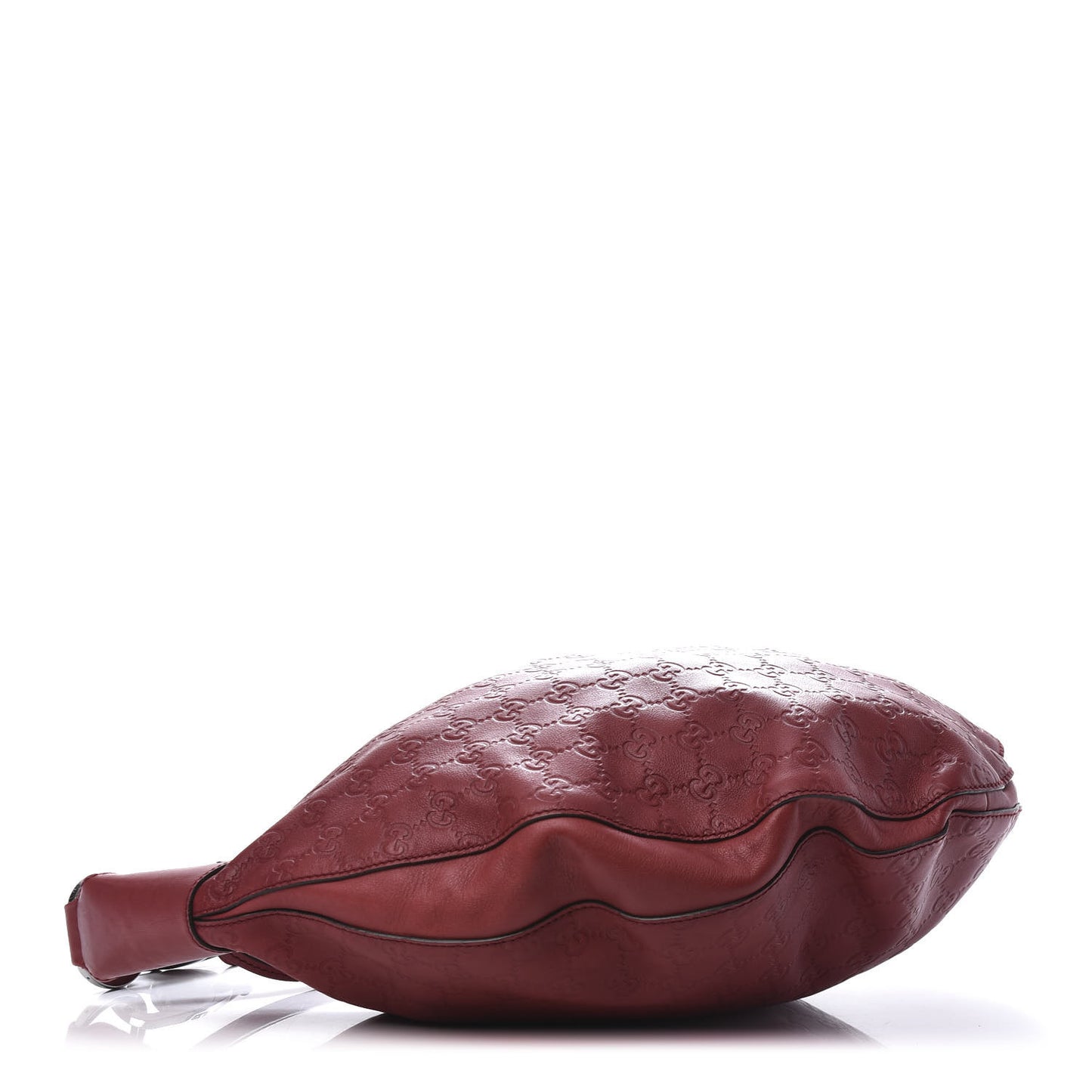 Guccissima Half Moon Bamboo Ring Hobo Red