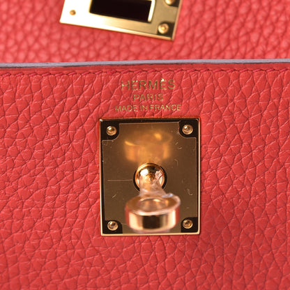 Hermes Taurillon Clemence Kelly Ado Backpack Bougainvillea 6 of 11