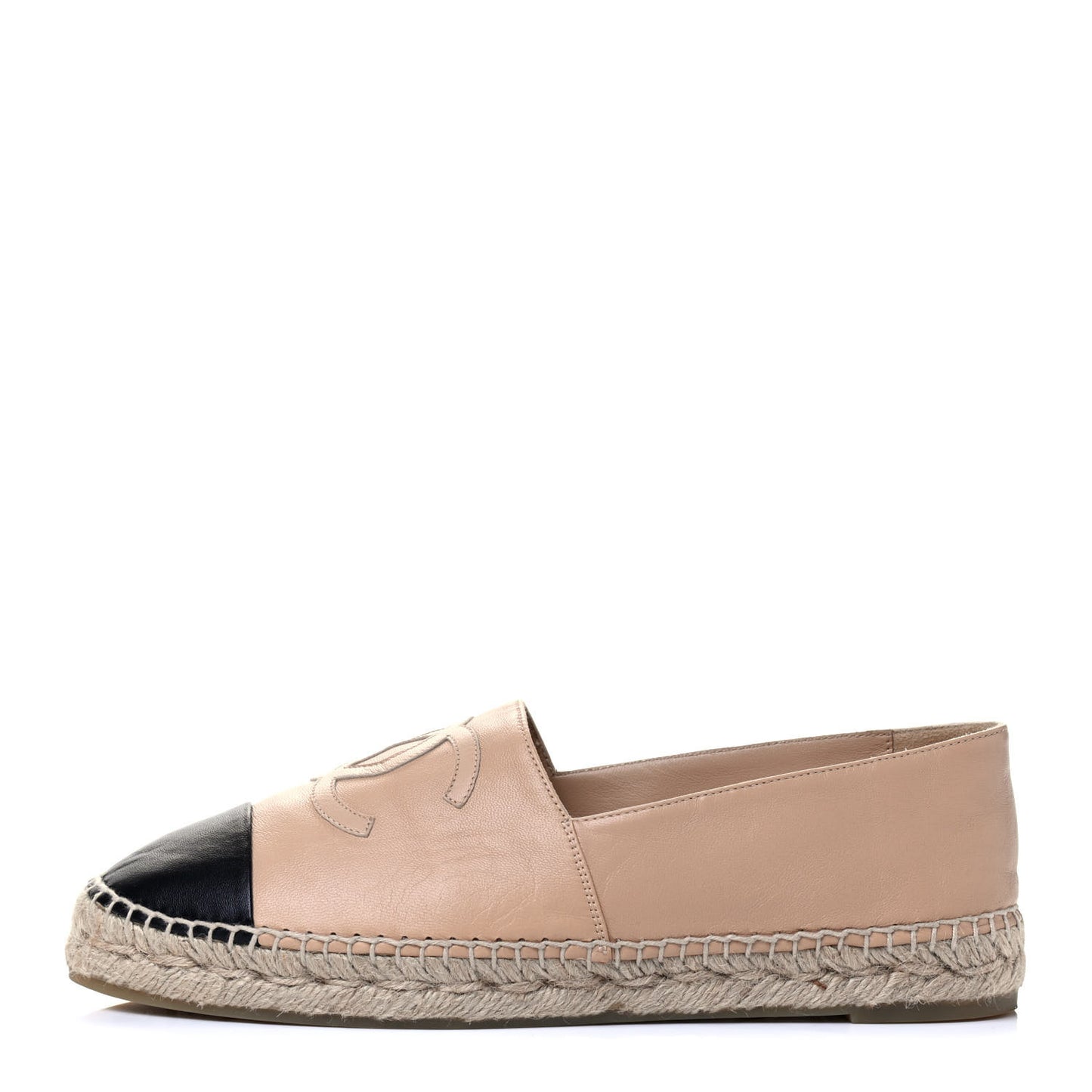 Lambskin CC Espadrilles 40 Beige Black