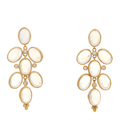 Temple St. Clair 18K Yellow Gold Moonstone Diamond Drop Earrings 1 of 4