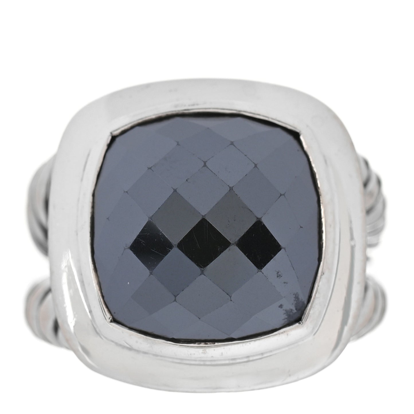 Sterling Silver Hematine 14mm Albion Ring 52 6