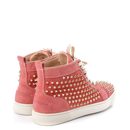 Christian Louboutin Suede Louis Spikes Flat Sneakers 40 Cameo Rose Gold 4 of 10