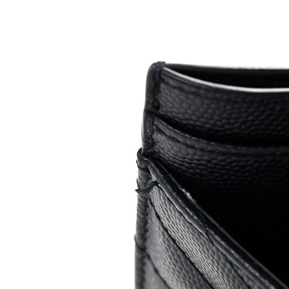 Saint Laurent Grain De Poudre Matelasse Chevron Monogram Credit Card Case Deep Marine 10 of 12