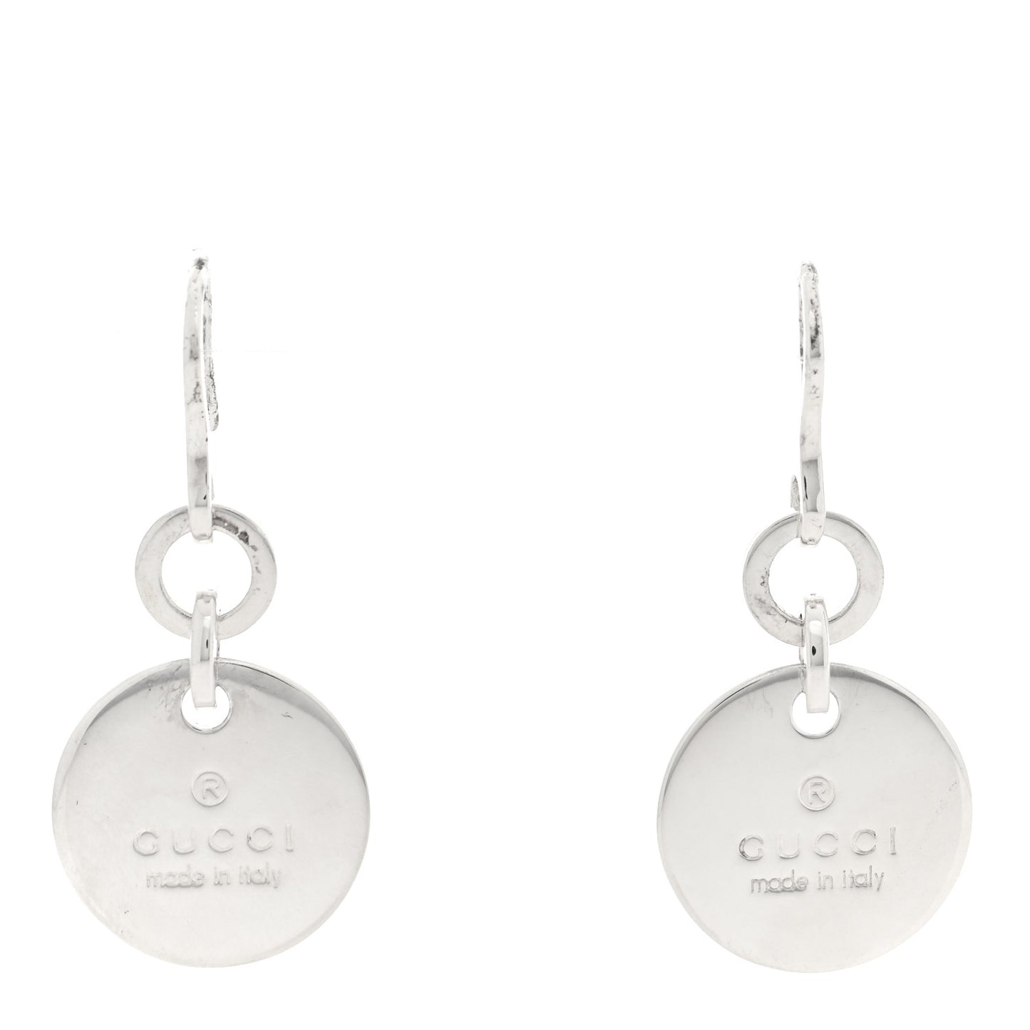 Sterling Silver Trademark Round Drop Earrings
