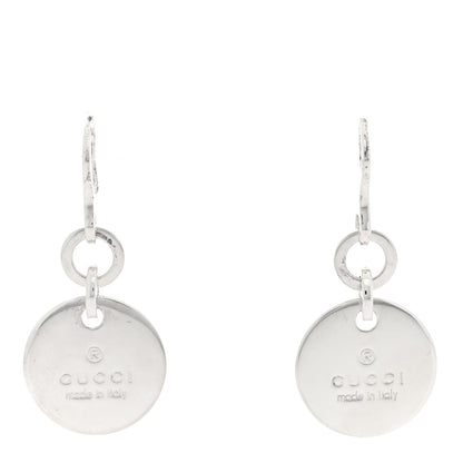 Gucci Sterling Silver Trademark Round Drop Earrings 1 of 4