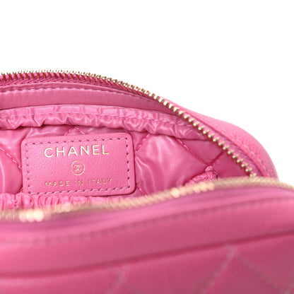 Chanel Caviar Quilted Small Curvy Pouch Cosmetic Case Pink 6 of 10