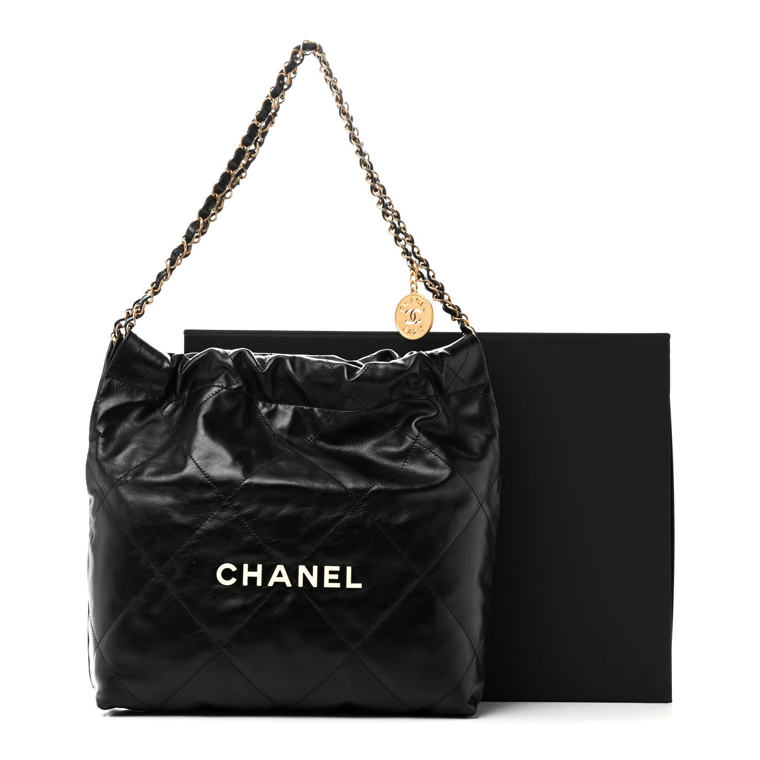 Chanel Shiny Calfskin Quilted Small Chanel 22 Black 11 of 11