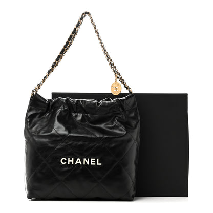 Chanel Shiny Calfskin Quilted Small Chanel 22 Black 11 of 11