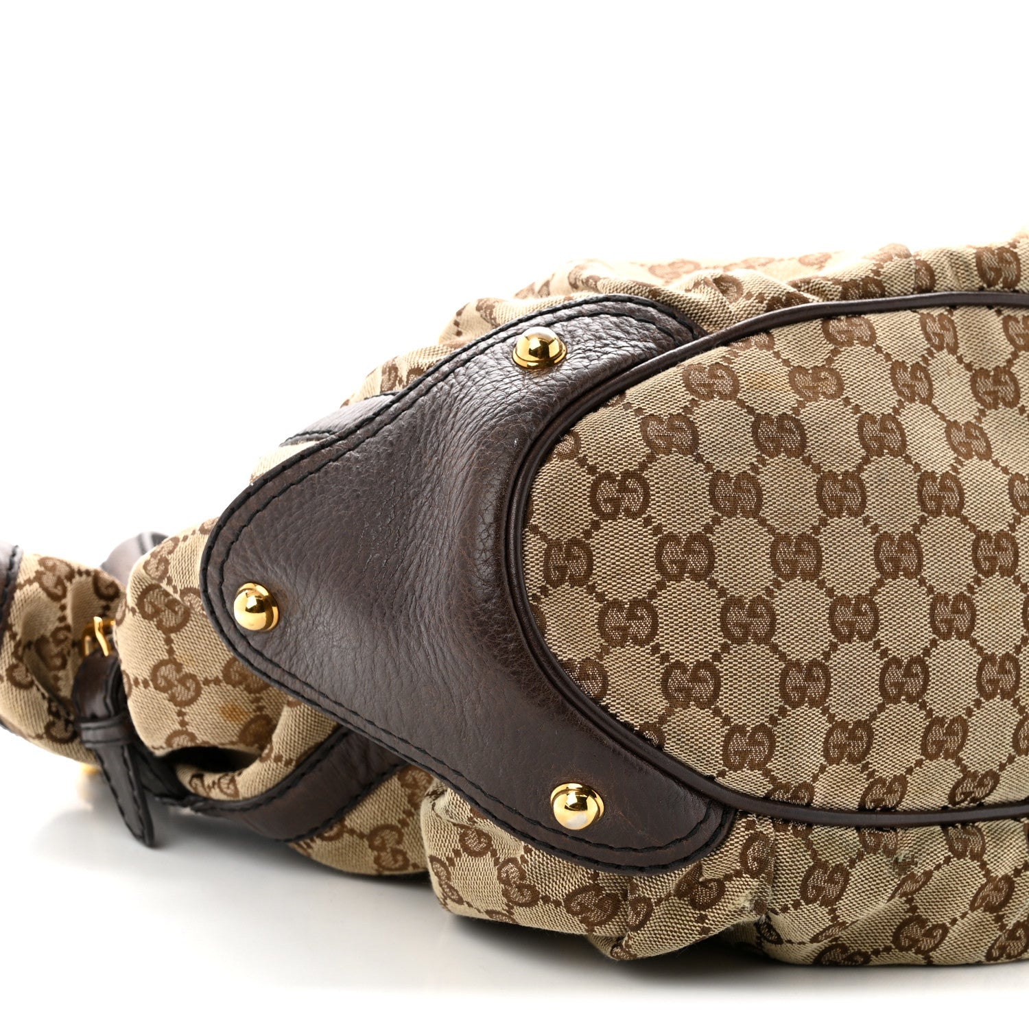 Gucci Monogram Medium Jockey Tote Dark Brown 9 of 12