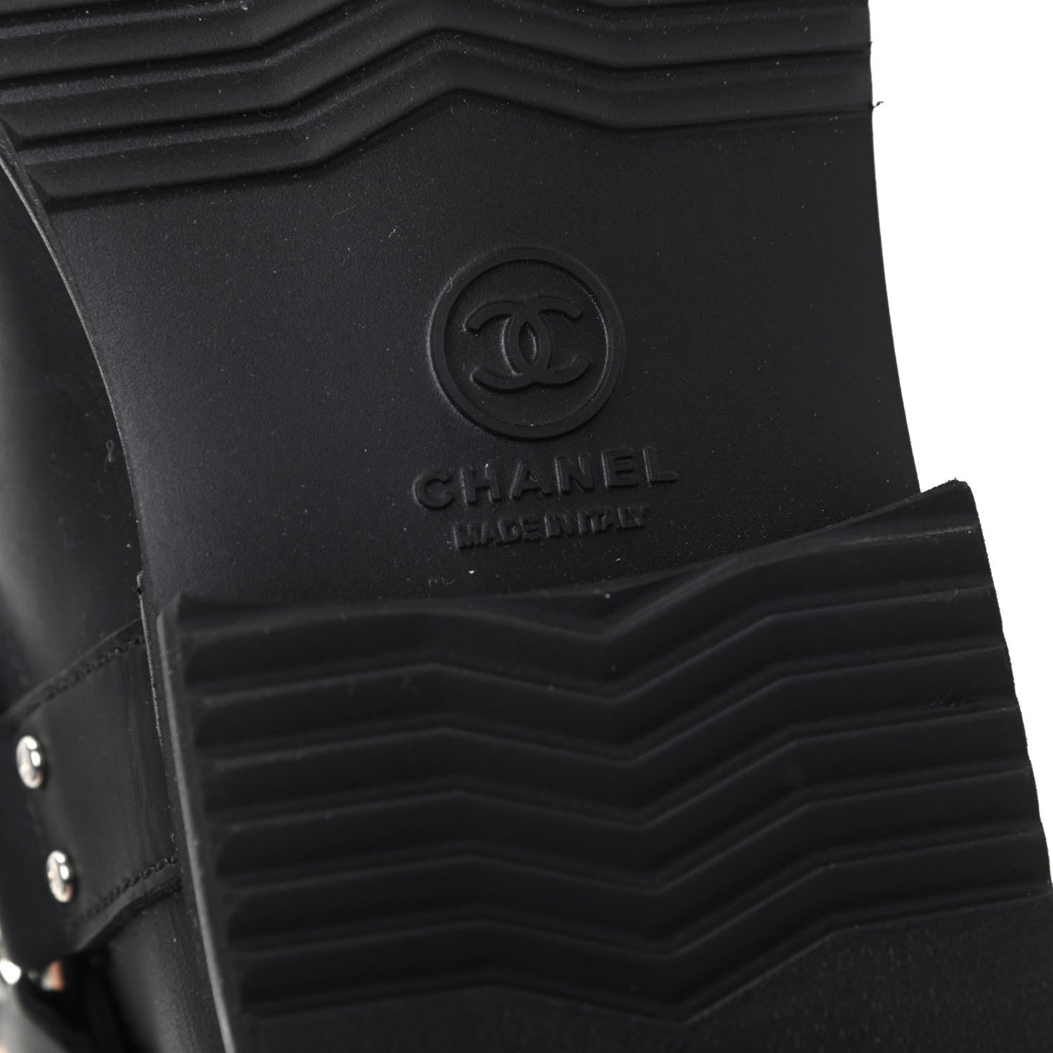 Chanel Oily Calfskin Star Quilted Biker Boots 36.5 Black 9 of 11