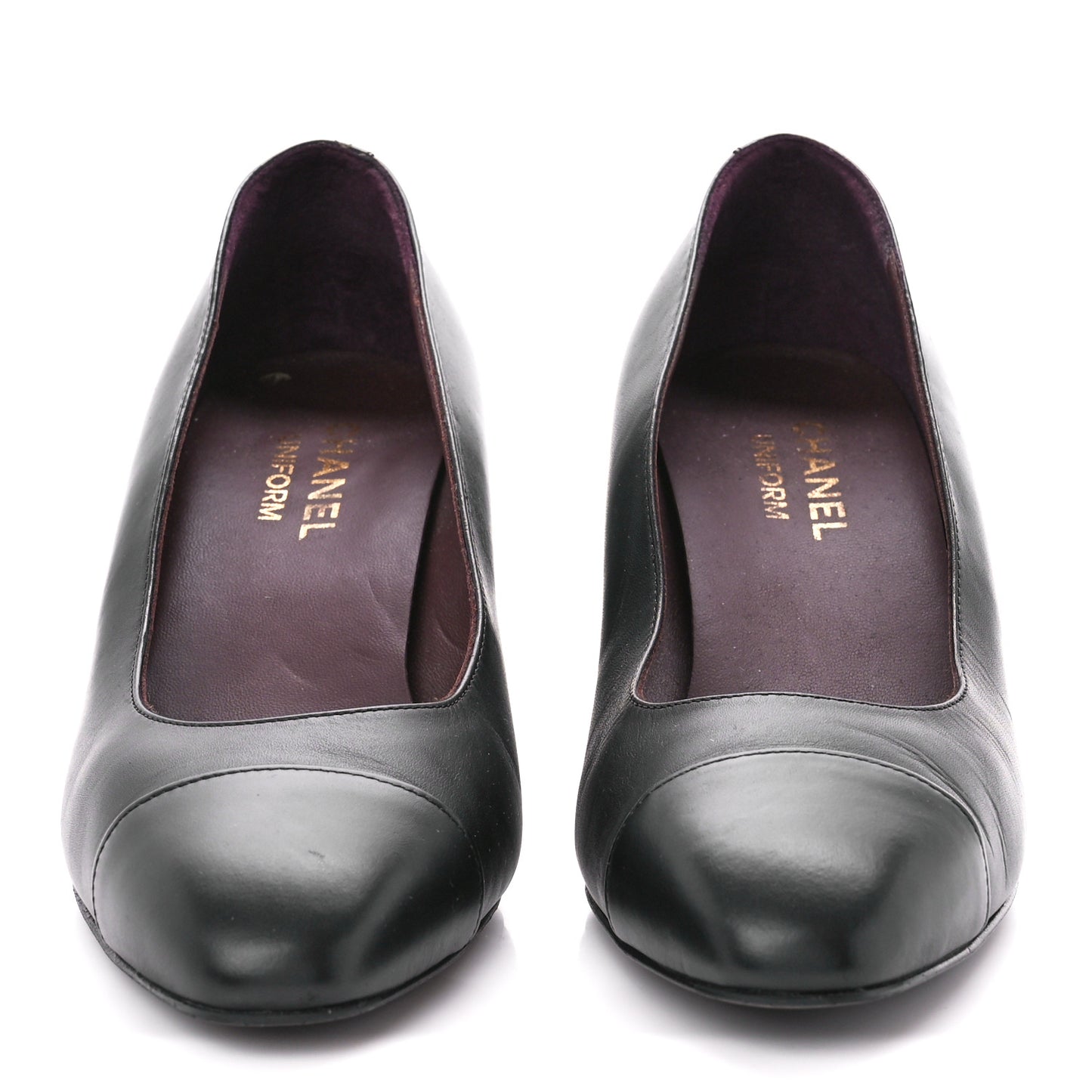 Lambskin Cap Toe CC Pumps 39 Black
