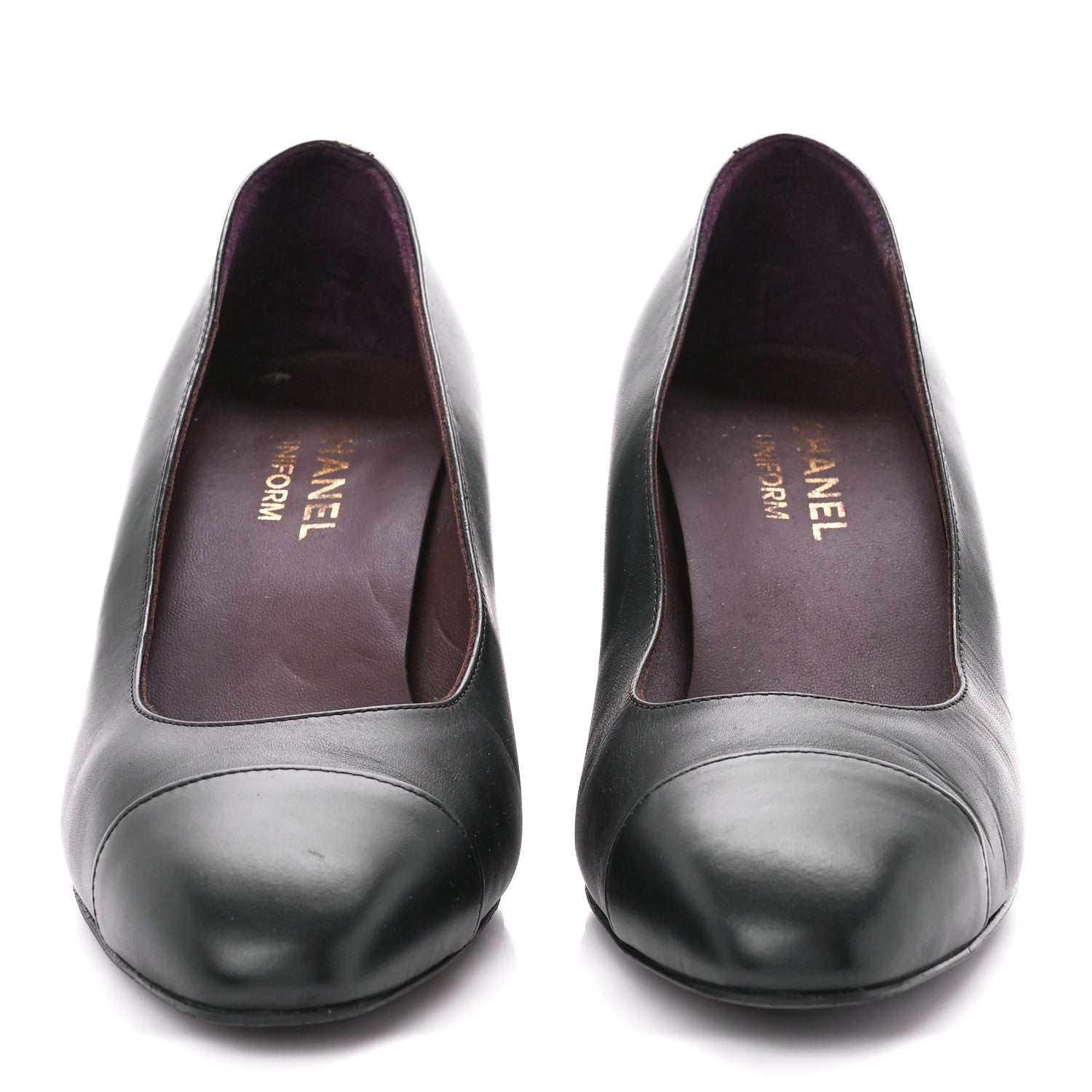 Chanel Lambskin Cap Toe CC Pumps 39 Black 2 of 8