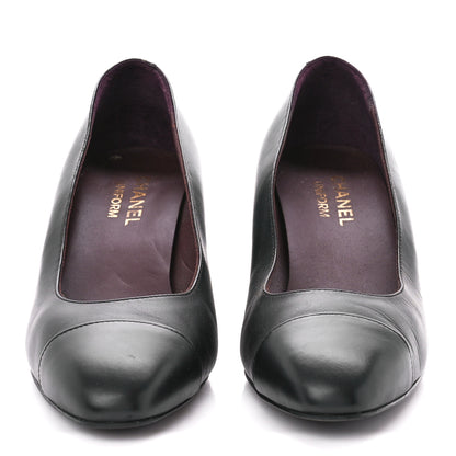 Chanel Lambskin Cap Toe CC Pumps 39 Black 2 of 8