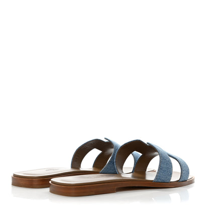 Hermes Denim Canvas Oran Sandals 40.5 Bleu Clair 4 of 11