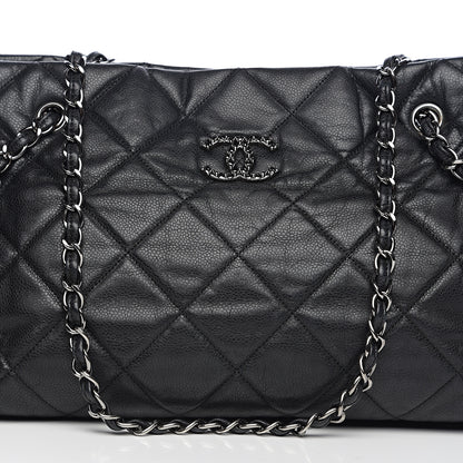 Chanel Soft Caviar Quilted Large Cells Tote Black 7 of 9